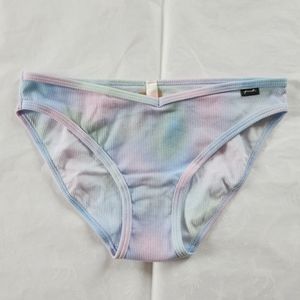 ππ₯NWT PINK Victoria's Secret ribbed bikini panties tie dye Medium